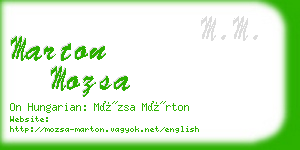 marton mozsa business card